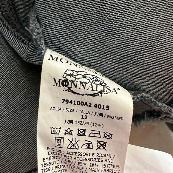 Designer girls cropped denim jacket with removable faux - Picture 5 of 10